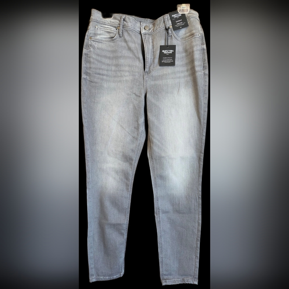 NWT! Vera Wang Women's Gray Jeans - Picture 1 of 6